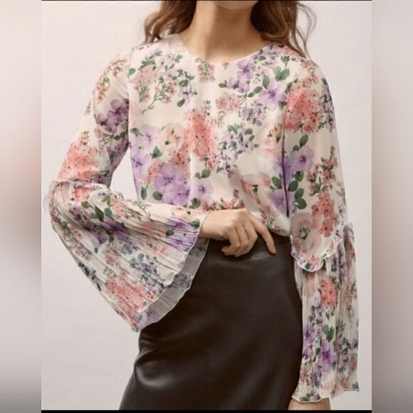 MASSIMO DUTTI bell sleeves blouse size 6 - Picture 1 of 10